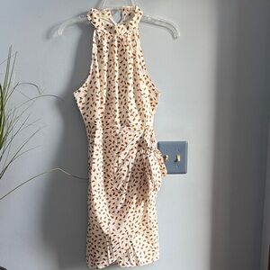 SHEIN Cream & Brown print halter  Dress